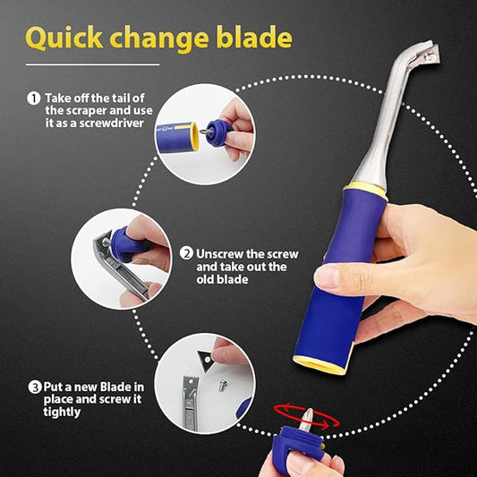 MANUFORE Paint Scraper with 2 Inch Double-edged Tungsten Steel Carbide Scraper for removing paint, glue, grout