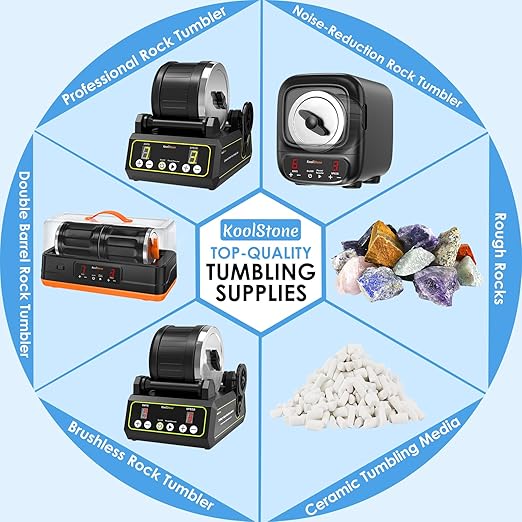 Large Rock Tumbler Grit Kit [10 Pounds], Polish Up to [70 lbs.] of Rocks, 4 Steps Polish Refill Media Kit with [Ceramic and Plastic Pellet Tumbling Media], Compatible with Any Rocks Tumbler