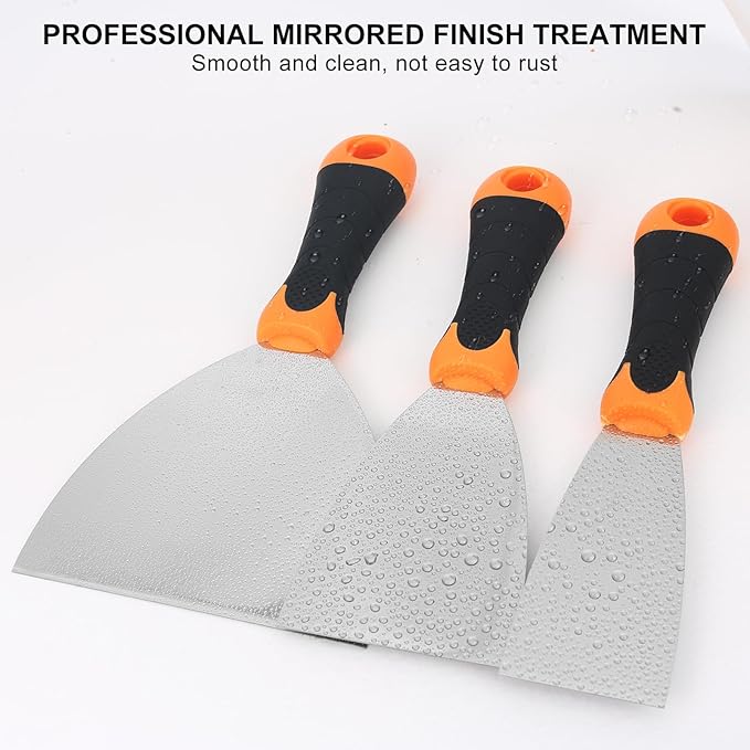 3-Piece Spackle Knife Set: 2", 3"竊똞nd 5" Professional Putty Knives - Paint Scraper and Drywall Tools for Wall Repair-WEGAZ