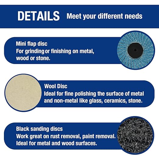 WORKPRO 101-pieces Sanding Discs Set, 2 inch Discs with 1/4 inch Holder, Surface Conditioning Disc for Die Grinder Surface Prep Strip Grind Polish Burr Finish Rust Paint Removal