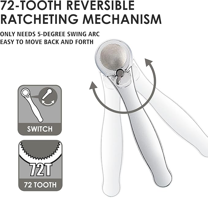 STREBITO Right Angle Screwdriver 32-Piece 1/4 Inch Mini Ratchet Set Low Profile Offset Bit Set with 72-Tooth Ratcheting Wrench Stubby Ratchet 90 Degree Screwdriver for Small Spaces