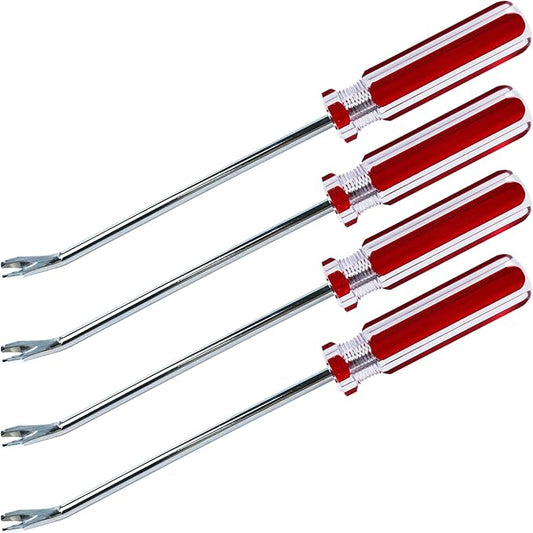 4PCS 9.25 Inch Tack Lifter Nail Puller, V TipTack Lifter, Professional Heavy Duty Metal Nail Puller with Comfort Grip Handle for Office, Home, Staples Removal, Construction, Upholstery