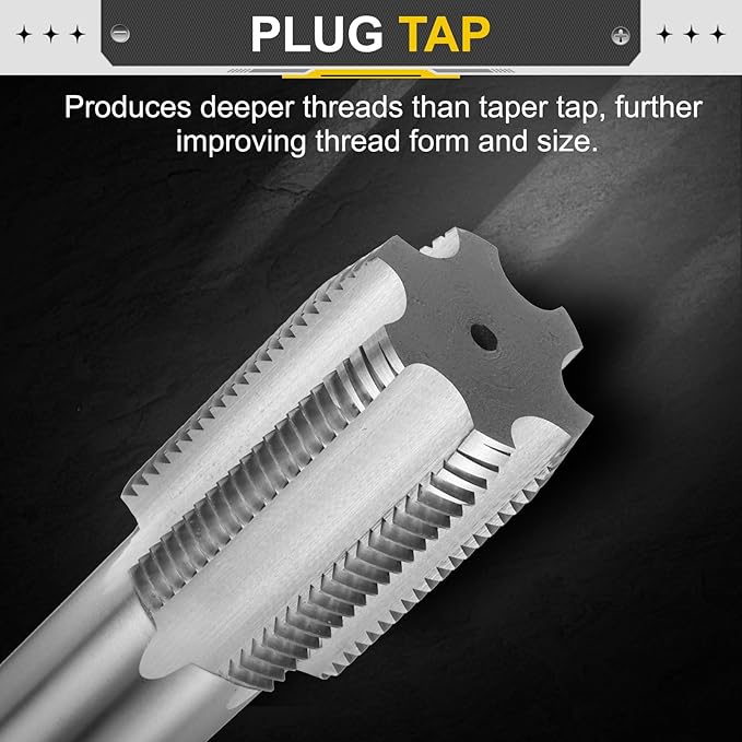 uxcell Hand Plug Tap M44 x 3 H2 Metric Thread Plug Style Taps Straight Flute Screw Tapping Threading Tool High Speed Steel HSS6542