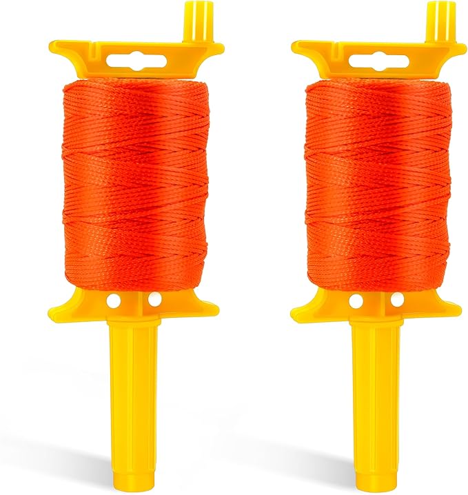 2 Pack Mason Line with Handle,540ft #18 Braided Nylon Mason Line for Gardening, Masonry Tools, Surveying, Kite Twine String or DIY Project