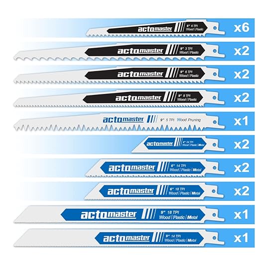 Reciprocating Saw Blade Set Metal/Woodcutting Saw Blades, Pruner Saw Blades, Pack of 21