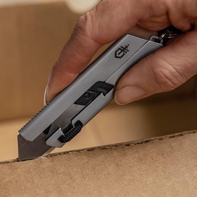 Gerber Gear EAB Utility Knife, Clips to Pocket or Keychain with Replaceable Razor Blade for Everyday Carry, EDC Gear with Box Cutter Retractable, Mini Black