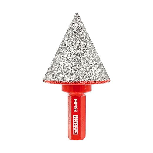 DT-DIATOOL Diamond Beveling Chamfer Bits - Diamond Countersink Drill Bit 1-3/8 Inch with Hex Shank for Enlarging Trimming Shaping Existing Holes of Granite Marble Porcelain Tiles,Size of 2mm to 35mm