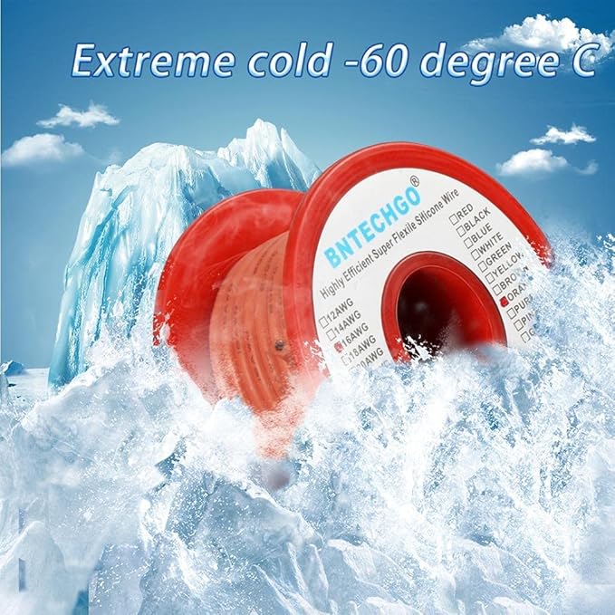 BNTECHGO 16 Gauge Silicone Wire Spool 25 ft Orange Flexible 16 AWG Stranded Tinned Copper Wire