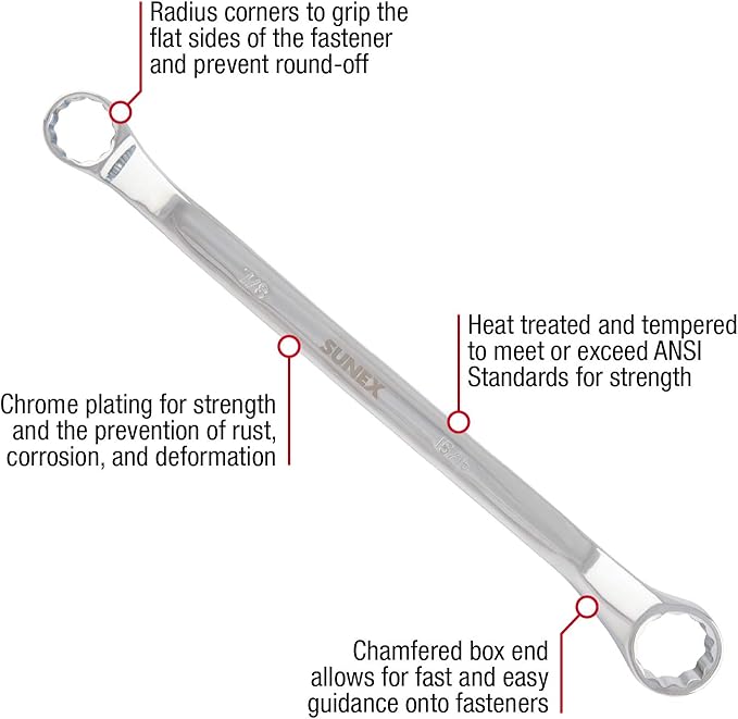 Sunex 9950 SAE Double Box Wrench Set, 5 Piece