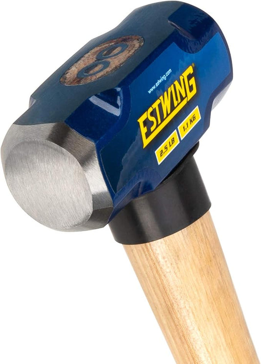 Estwing 2.5-Pound Hard Face Sledge Hammer - 16-Inch Hickory Handle, Ergonomic Grip, Durable Construction for Demolition & Stake Driving