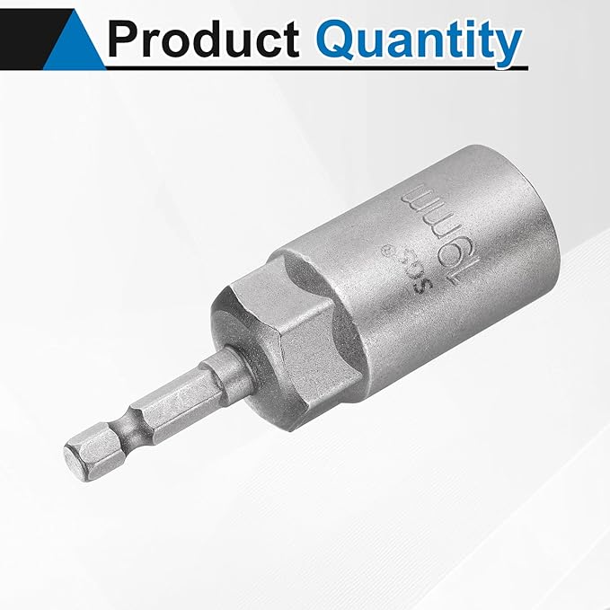 HARFINGTON Nut Driver Drill Bit 19mm Metric Socket 1/4" Hex Shank 3.15" (80mm) Long 6-Point Sockets Quick Change CR-V Steel Bolt Setters for Power Drill Drivers