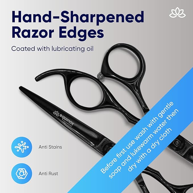 Equinox Razor Edge Series Professional Hair Scissors - 6.5占?Premium Japanese Stainless Steel Hair Cutting Scissors, Hair Shears, Hair Razors for Hair Cutting, Barber Accessories & Hair Salon Supplies