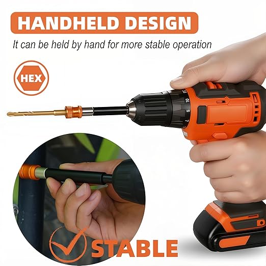 4Pcs Magnetic Drill Bit Extension Set 2-3/8", 4", 6", 12" with Aluminum Sleeve, 1/4 Inch Hex Shank Quick Release Extension Adapter Screwdriver Locking Bit Holder Extender (ORANGE)