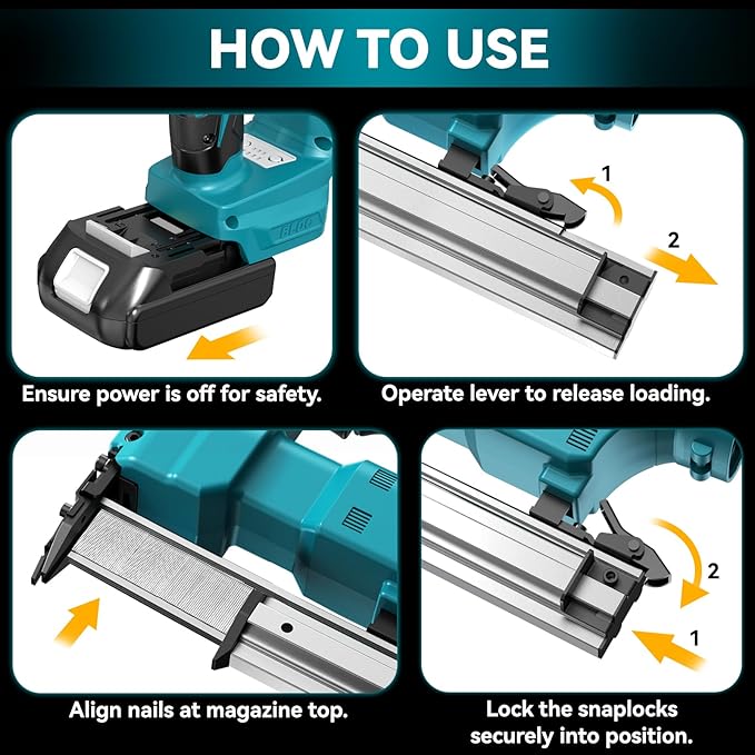 Cordless Brad Nailer Compatible with Makita 18V Lithium-Ion Battery, Powered Electric Nail Gun for Wood 18GA, Brushless Motor, 2 Mode, 18 Gauge 5/8 to 1-1/4 Inch, Tool Only