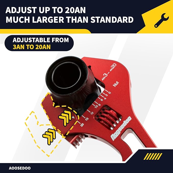 AOOSEDOO 3AN-20AN AN Fitting Wrench AN Fitting Tool for AN Hose Fitting Assembly Adjustable Lightweight Aluminum Red With Double-ended AN Wrench 6AN Socket-AN8 B-nut Blue
