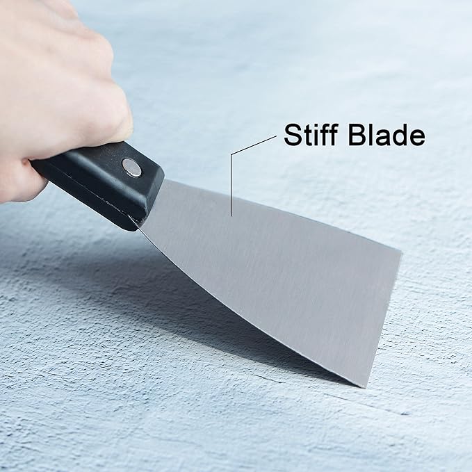 uxcell Putty Scraper 1" Spatula Drywall Repair Spreader Stainless Steel Blade Black Handle 2Pcs
