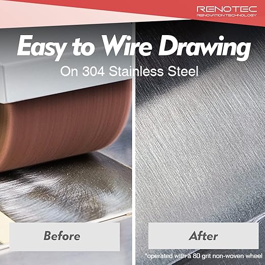 Non-Woven Wire Drawing Flap Wheel, 120x100mm, for Stainless Steel, Copper Satin Finishing and Metal Surface Treatment, SCT Conditioning Buffing Drum for Burnishing Polishing Machine (180 Grit)