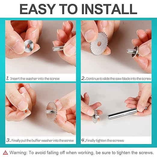 1/4-Inch Hex Shank with 4PCS Rotary Drill Saw Blades(Titanium Coating),HSS Saw Disc Wheel Cutting Blades for Drills Rotary Tools
