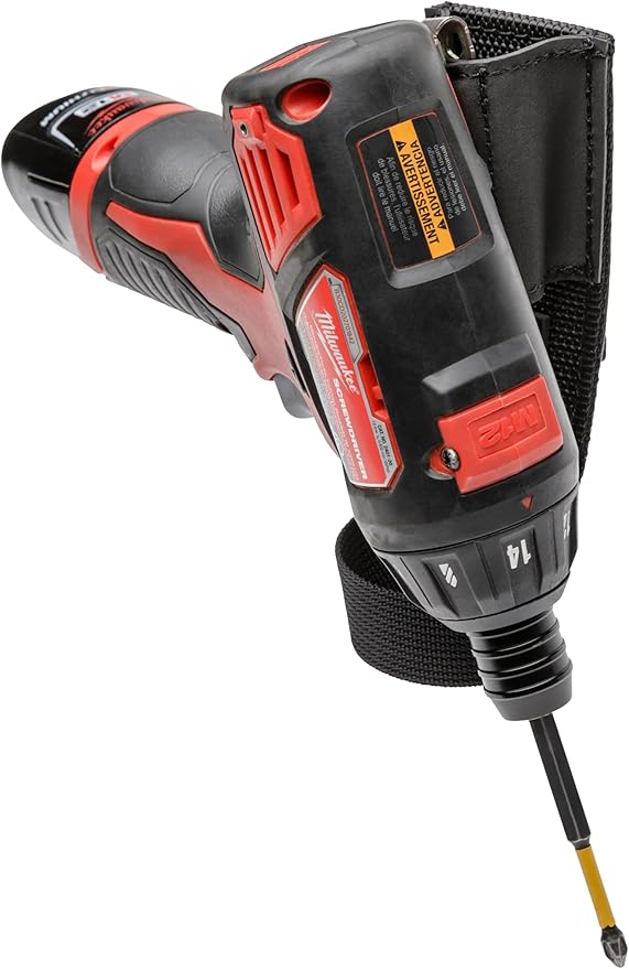 Diamondback Gun Loop Drill Holster - Durable SuperFabric Drill Holder for Tool Belt - Professional-Grade Tool Belt Drill Holster for Nail Guns, Driver, Chalk Line and Tools - Black, 7" x 2"
