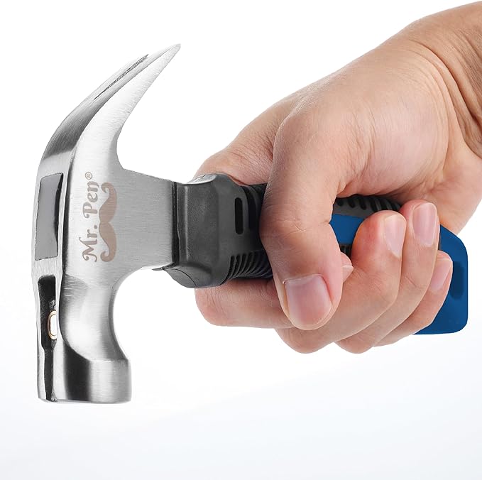 Mr. Pen- 8oz Blue Camping Hammer - Claw, Stubby, Tack, Magnetic, Small Women's Nail Hammer