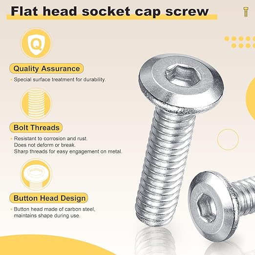 METALLIXITY Furniture Crib Screws Replacement Set with Wrench(M6-1x16mm) 100Pcs, Galvanization Connector Bolts M6 Screw Barrel Nuts Binding Screws, for Chair Cabinet Bed, Silver