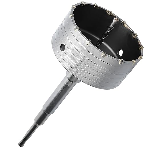 4-3/4 inch / 120mm Concrete Hole Saw with SDS Plus Shank Connecting Rod, 6.3mm Tungsten Carbide Tip for Concrete Cement Brick Wall