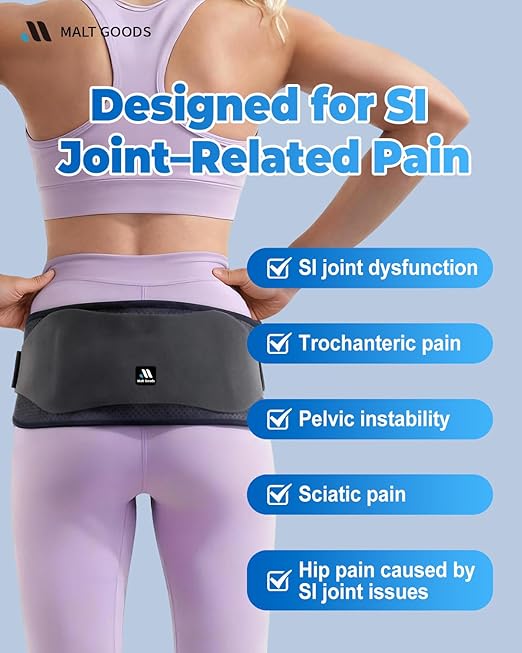 Non-Slip SI Joint Belt with Pads for Women & Men ??Widened, Breathable Sacroiliac Pelvic Support Belt for SI Joint Stabilization& Sciatic, Hip Pain Relief | Under-Clothes Wear, Adjustable Design (Regular)