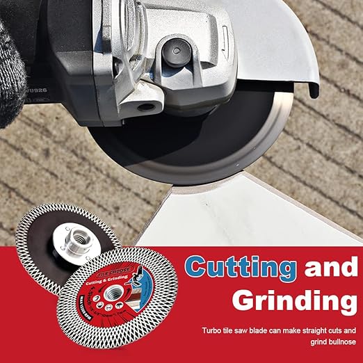 4.5" Tile Cutting Blade Diamond Blade with Flange for Cutting and Grinding Porcelain Tile Granite Marble