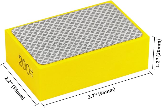 Diamond Polishing Pads Sanding Blocks - Cuttte 4pcs Diamond Sanding Sponge Pads Tile Tools 60#, 100#, 200#, 400# for Wood Ceramic Tile Glass Grinder