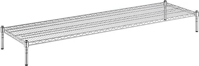 21" x 72" x 8" Chrome Wire Storage Shelf, Dunnage Rack, Commercial 1 Tier Small Shelf