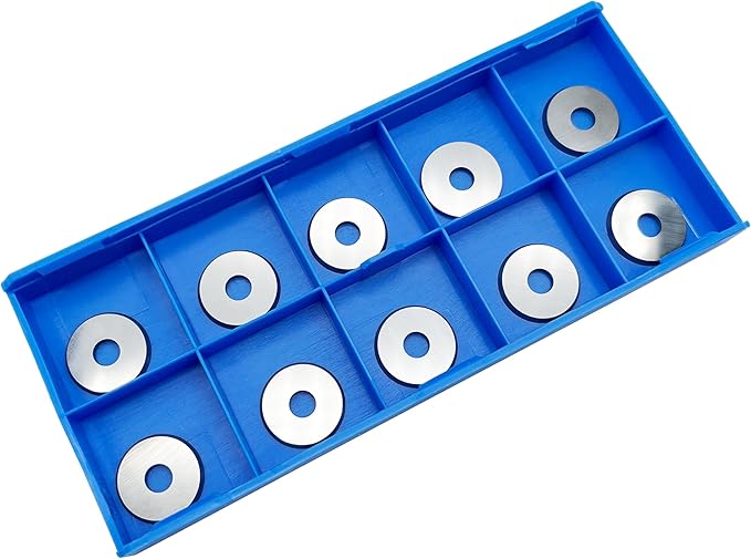 LU&MN Carbide Paint Scraper Blades,Round Blades,過Dia-17mm, Thick-1.5mm, Hole dia-5.5mm, Bevel-25째竊똗ltra Sharp & Wear Resistant for Removing Paint, Glue, Grout, Pack of 10PCS