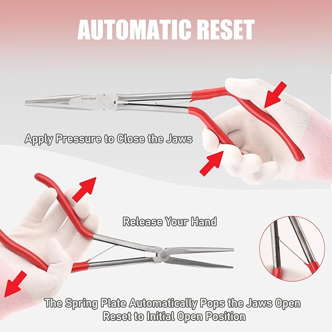 2-Piece Pistol Pliers Set, 11-Inch Long Nose And 10-Inch Long Handle Pistol Pliers, Can Be Used As Fishing Gear And To Hold Nuts And Fasteners, Easy To Work In Tight Spaces