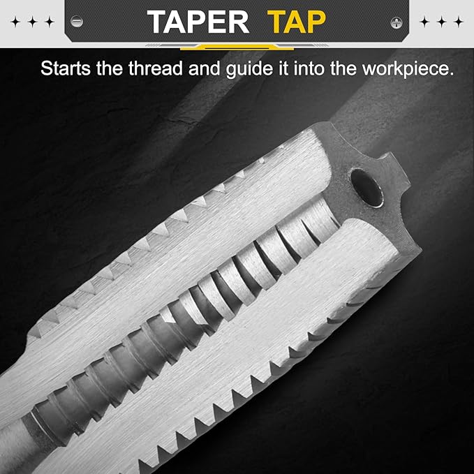 uxcell Hand Taper Tap 3/4"-10 BSW Thread Taper Style Taps Straight Flute Screw Tapping Threading Tool High Speed Steel HSS6542