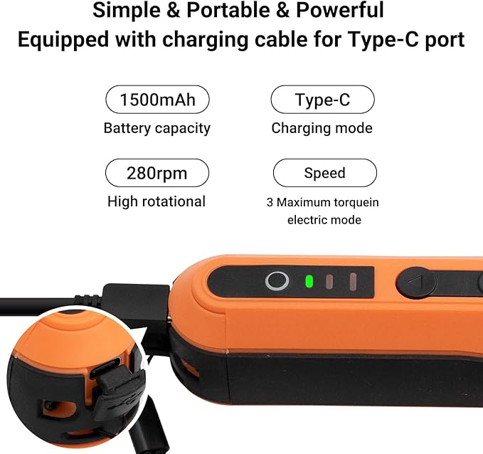 Electric Screwdriver, Cordless Screwdriver Kit, 4V 3-Speed Magnetic Bits Precision Screwdriver Set, Rechargeable Power Screwdriver, with Aluminium Box