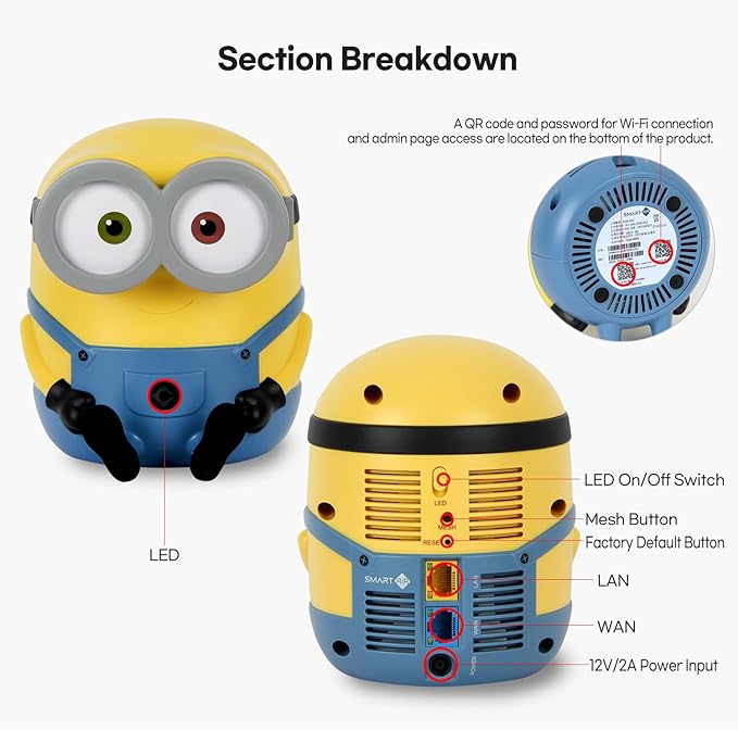 Davolink Minions Series WiFi 6 / 6E Gaming Router WiFi Extender Dual & Tri-Band Gigabit Wireless Internet Mesh System Fast 8K Streaming Low Latency WPA3 Secure Home Wi-Fi (Bob)