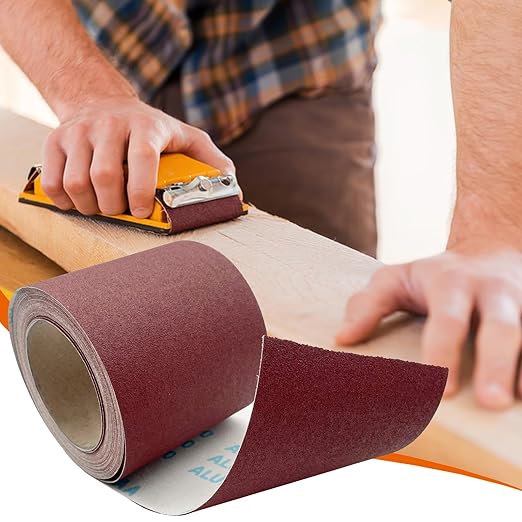 120 Grit Sandpaper Roll 4.5'' Wide 10Yard (= 71Pcs 1/4 Sheet Sandpaper) Abrasive Emery Cloth Sand Paper Roll for Dry Wet Sanding Polishing Wood Metal Glass Automotive Furniture PVC Primers (120 Grit)