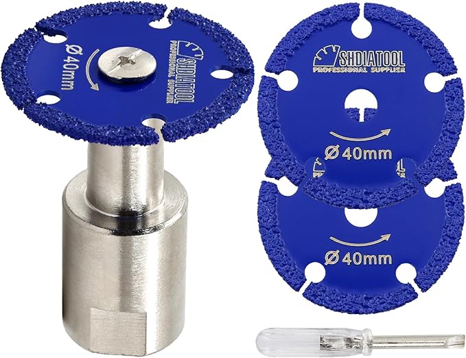 SHDIATOOL Diamond Metal Cutting Saw Blade, 1-9/16-Inch/40mm Mini Circular Saw Disc,Cut-off Wheel for Steel Tube Iron Rebar with 5/8" Flange(3 of Pack)