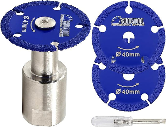 SHDIATOOL Diamond Metal Cutting Saw Blade, 1-9/16-Inch/40mm Mini Circular Saw Disc,Cut-off Wheel for Steel Tube Iron Rebar with 5/8" Flange(3 of Pack)