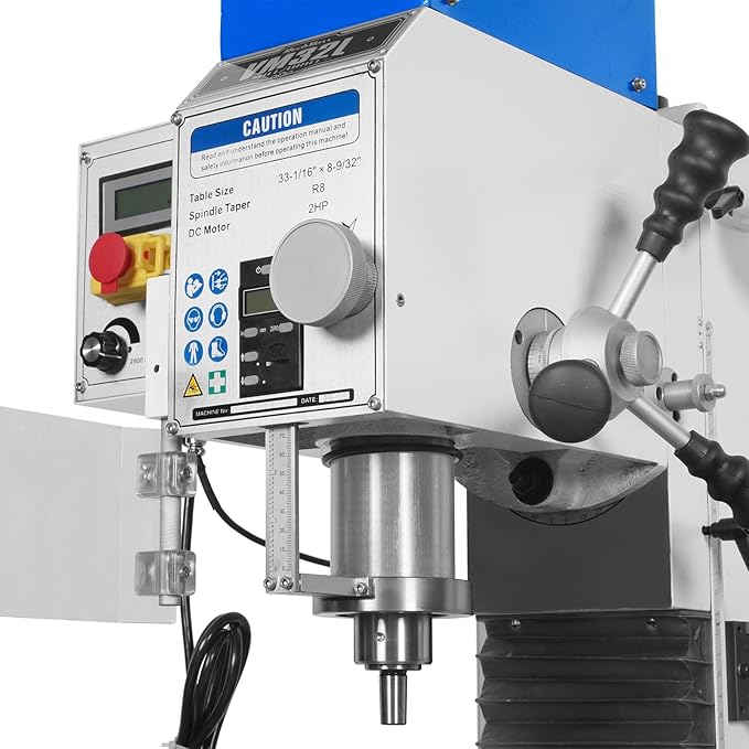8-1/4"x33''Benchtop Mill Drill Machine with DRO, Variable Speed, Brushless Motor, R8 Spindle, 2 HP, 110V, Compact Milling Drilling Tool for Garage Shop, DIY Metalworking without Stand, VM32LD