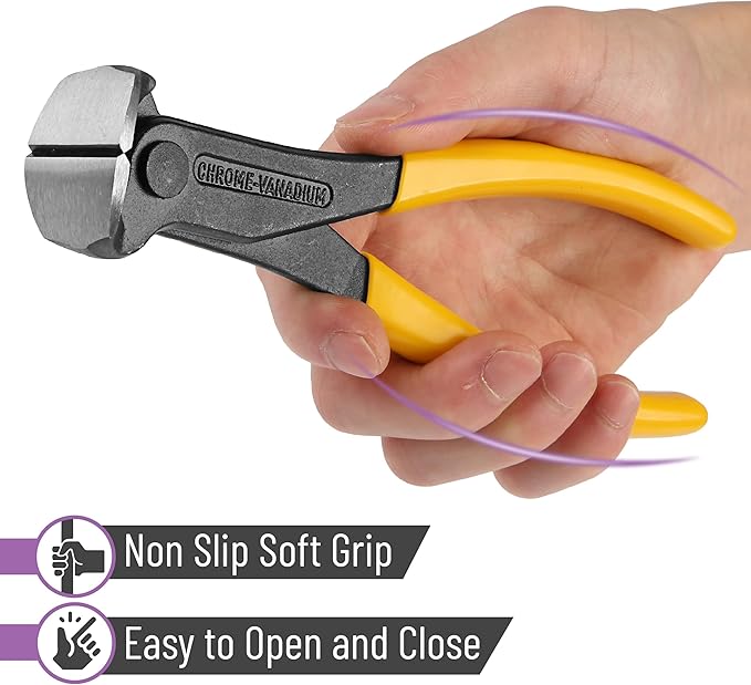 Bates- Nail Puller, 7 Inch, 2 Pack, Yellow and Purple, Nail Remover Tool, Cutting Pliers, Carpenter Tools, Staple Puller, End Cutting Pliers