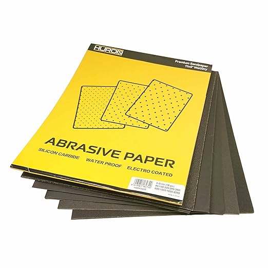 Huron Premium Precision Professional Sandpaper 11x9 Wet/Dry Fine 220 Grit (100 pc)