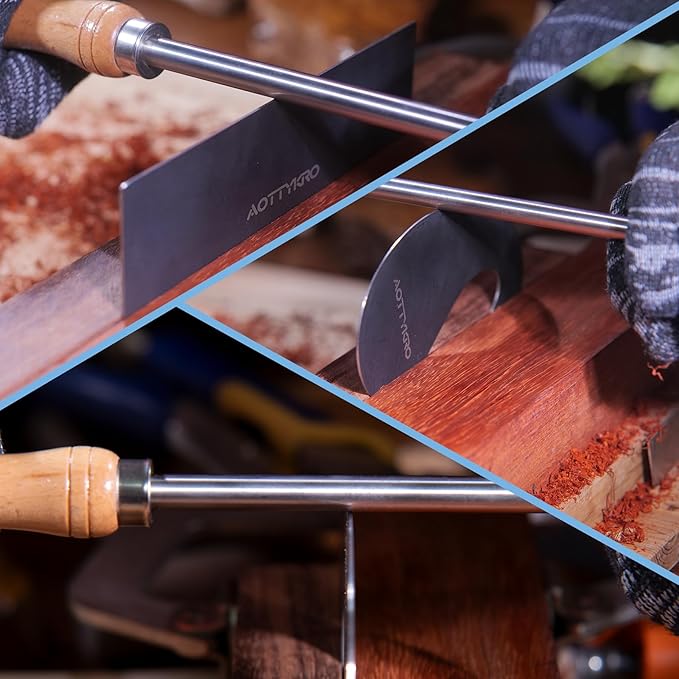 Cabinet Scraper Burnisher Tool,Scraper Burnisher for Creating Sharp Burrs and Honing Card Scrapers,with high-quality wooden handle and Super Hard High Speed Steel Rod