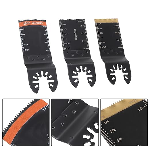kimllier 105-Piece Oscillating Tool Blade Set, Titanium and High Carbon Steel Blades for Wood, Plastic, Metal