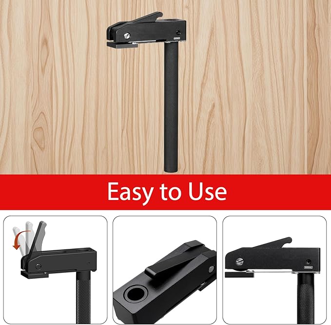 MFT-Style Hold-Down Clamps, Lengthened Bench Dogs for 3/4 Inch (19mm) Dog Holes, Aluminum Alloy Quick Clamps for Woodworking Benchtops