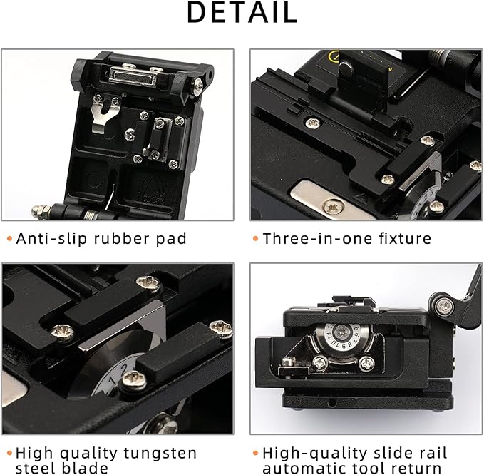 Fiber Cleaver FTTH Fiber Optic Tools High Precision 6C Cable Cutting Fiber Optic Knife Tools Fiber Cleavers 12 Surface Blade