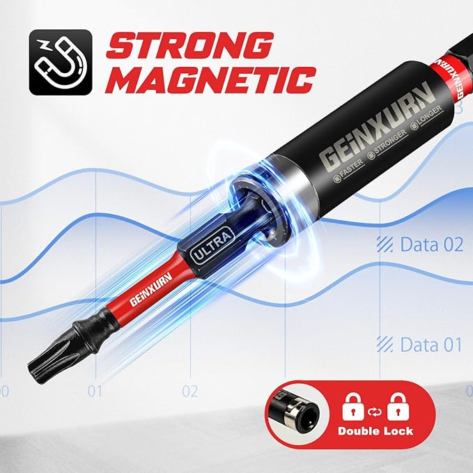 Impact Torx Screwdriver Bits Set,26Pcs 1??2?쒶agnetic T25 S2 Steel Star Driver Bits and 1Pc Bit Holder with Color Coded Base