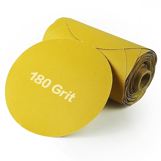 PSA Sanding Discs 6 Inch Adhesive Backed Sandpaper 100 Pack 180 Grit Self Adhesive Sanding Discs for DA Sander Self Stick for Wood, Auto Body Repair, Paint, Metal, and Plastic