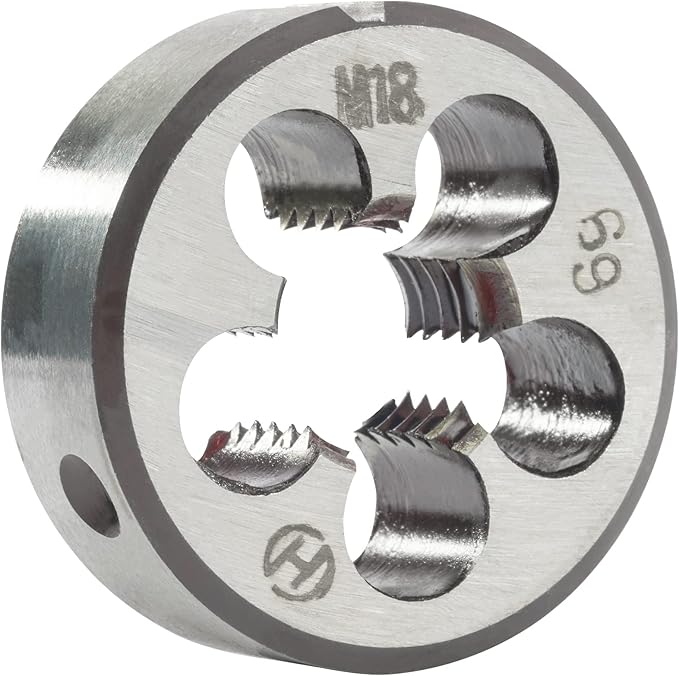 Aceteel M18 x 2.5 Metric Round Die, Machine Thread Die M18 X 2.5mm Right Hand