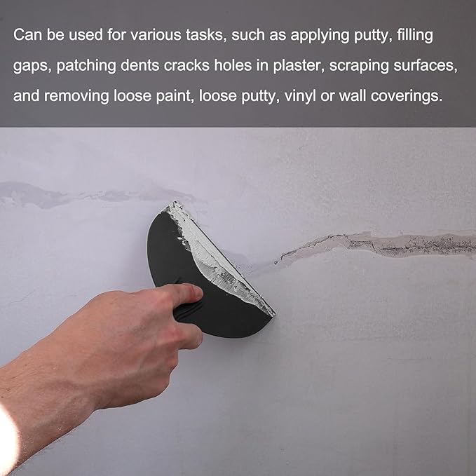 HARFINGTON 5pcs Putty Scraper 4" Width 6mm Thin Flexible Plastic Putty Knives for Taping Drywall Spreading Painting Wall Scratching