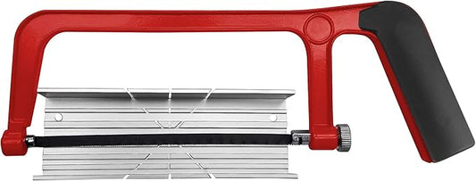 HAUTMEC Mini Hacksaw with Miter Box Set, 6" Hack Saw with Adjustable Cutting Angles & Bi-Metal Blade, Compact Hand Saw for Wood, Metal, Plastic, Crafts, and DIY – HT0034